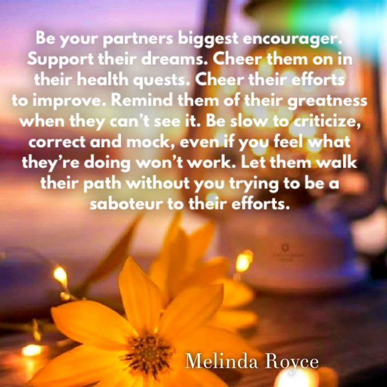 Encourage your partner