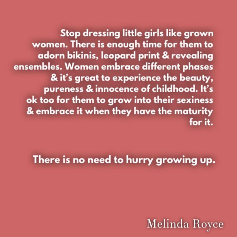 Let girls be comfortable